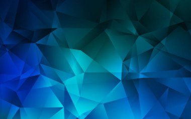 Koyu mavi, yeşil vektör düşük Poly arka plan. Gradyan ile Çokgen tarzında renkli Illustration. Tamamen yeni afiş için şablon.