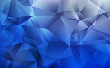 Koyu mavi vektör soyut poligonal şablonu.