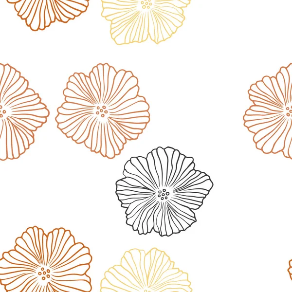 Çiçekler ile açık turuncu vektör Dikişsiz soyut desen. Çiçekler ile yepyeni renkli illüstrasyon. Kumaş, duvar kağıtları tasarımı için desen.