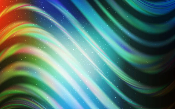 Bleu Clair Motif Vectoriel Vert Avec Étoiles Ciel Nocturne Illustration — Image vectorielle