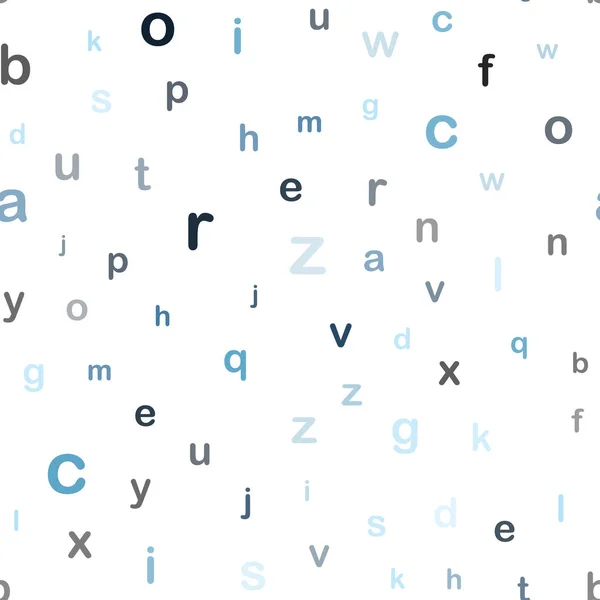 浅蓝色矢量无缝模式与 Abc 闪耀着五颜六色的插图 用孤立的字母 面料制造商的设计 — 图库矢量图片