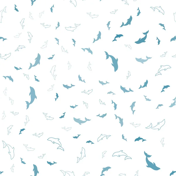 Ελαφρύ Μπλε Διάνυσμα Απρόσκοπτη Υφή Δελφίνια Φυσική Απεικόνιση Δελφίνια Της — Διανυσματικό Αρχείο
