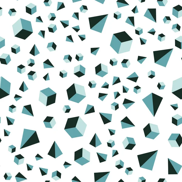 Açık mavi, yeşil vektör Dikişsiz, dikdörtgenler, üçgenler ile izometrik düzen. Renkli çizgiler, küpler ile soyut Illustration. Kumaş, duvar kağıtları tasarımı için desen.