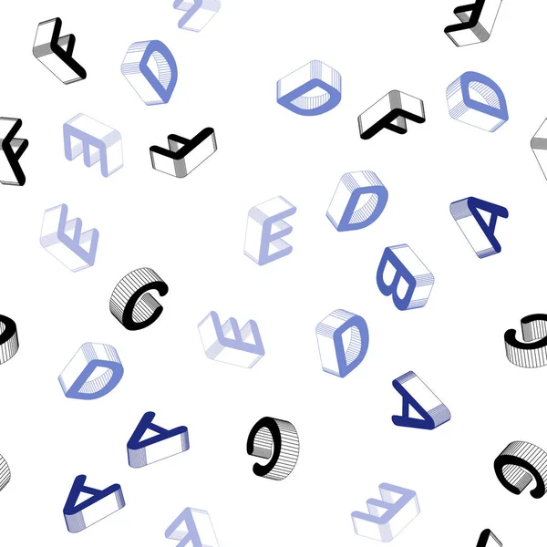 Texture Transparente Vecteur Bleu Clair Avec Caractères Abc Design Dégradé — Image vectorielle