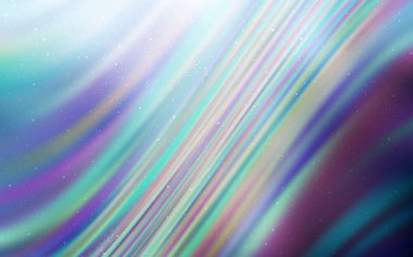 Uzay yıldızlı hafif Mavili vektör şablonu. Parlak astronomik yıldızlı parlak renkli çizimler. Kozmik arkaplanlar için şablon.