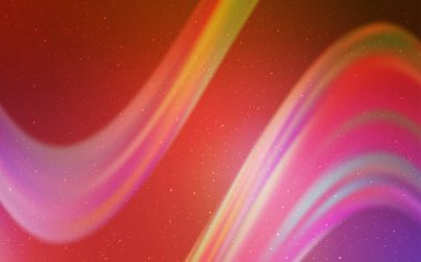 Açık pembe, sarı vektör uzay yıldızları ile şablon. Degrade ile bulanık soyut arka planda uzay yıldızları. Kozmik arka planlar için şablon.