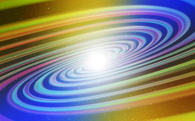 Açık mavi, gece gökyüzü yıldızlı sarı vektör deseni. Soyut şablonda gökyüzü yıldızlarıyla parlayan illüstrasyon. Fütürist reklamlar ve kitapçıklar için şablon.