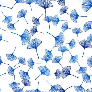 Yaprakları ile açık mavi vektör Dikişsiz doğal zemin. Karalama ve yaprakları ile glitter soyut illüstrasyon. Kartvizitler, Web siteleri için şablon.