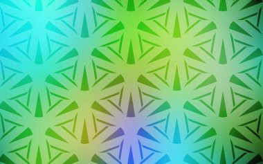 Açık mavi, sarı vektör kristalleri ile şablon, üçgenler. Üçgenler ile soyut degrade çizim. Reklamlarınız için akıllı tasarım.