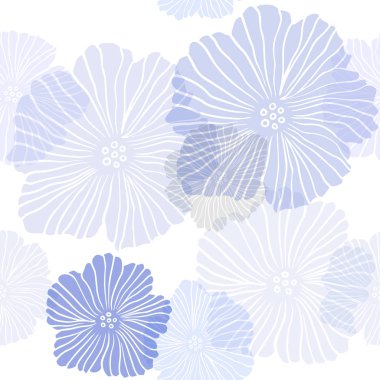 Koyu pembe, çiçekler ile mavi vektör Dikişsiz doğal sanat. Çiçekler ile glitter soyut illüstrasyon. Kumaş, duvar kağıtları tasarımı için desen.