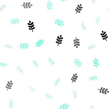 Yaprakları ile açık yeşil vektör Dikişsiz Doodle desen. Doodle tarzında yaprakları ile renkli soyut illüstrasyon. Duvar kağıdı, kumaş üreticileri için tasarım.
