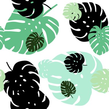 Yaprakları ile açık yeşil vektör Dikişsiz Doodle düzeni. degrade ile zarif doğal desen yaprakları. Kartvizitler, Web siteleri için şablon.