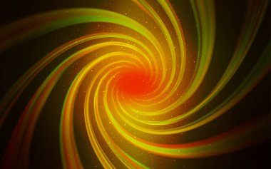 Koyu kırmızı, kozmik yıldızlar ile sarı vektör düzeni.