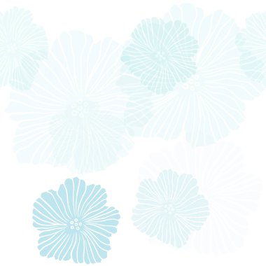 Çiçekli açık mavi renk vektör kusursuz zarif arkaplan. Çiçekli yepyeni renkli bir illüstrasyon. Duvar kağıdı ve kumaş yapımcıları için tasarım.
