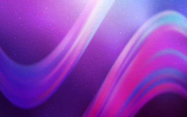 Gece gökyüzü yıldızları ile açık mor vektör deseni. Galaksi yıldızları ile basit tarzda bulanık dekoratif tasarım. Reklam, poster, afiş için en iyi tasarım.