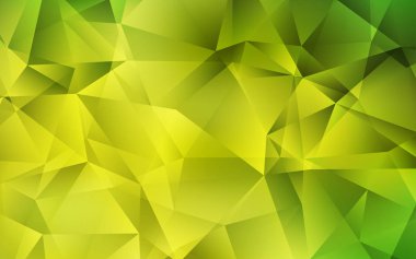 Açık yeşil, sarı vektör düşük Poly doku. Degrade ile Origami tarzında geometrik Illustration. Tamamen yeni afiş için şablon.