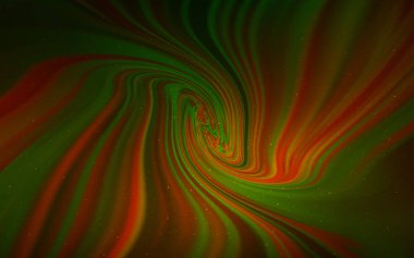 Karanlık yeşil, kozmik yıldızlar ile sarı vektör düzeni. Parlak astronomik yıldızlar ile renkli Illustration Shining. Astronomi Web siteleri için desen.