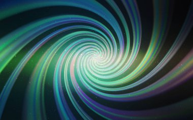 Açık mavi, kozmik yıldızlı yeşil vektör düzeni. Renkli kozmik yıldızlı soyut çizimler. Astronomi web siteleri için desen.