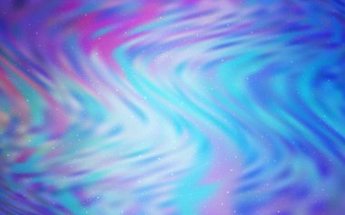 Hafif pembe, mavi vektör arka plan gökada yıldız ile. Gökyüzü yıldızlarla illüstrasyon soyut şablonunda parlayan. Kozmik arka planlar için şablon.