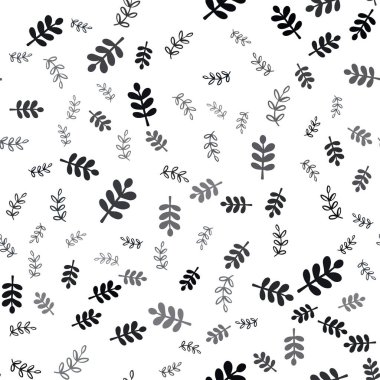 Yaprakları, dalları ile açık mavi vektör kesintisiz soyut tasarım. Beyaz arka planda Sketchy karalama. Kumaş, duvar kağıtları tasarımı için desen.