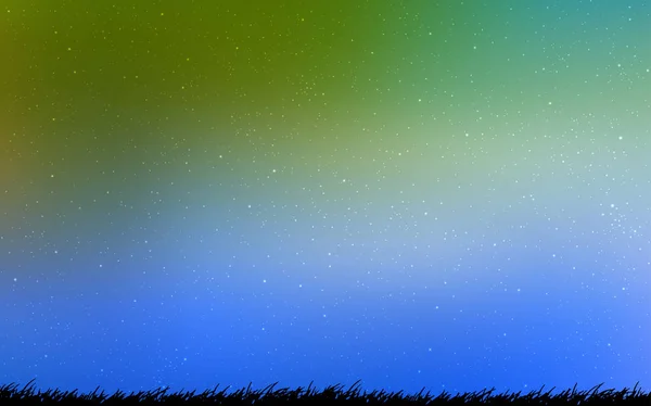 Azul Claro Fondo Vectorial Verde Con Estrellas Astronómicas Ilustración Brillante — Archivo Imágenes Vectoriales