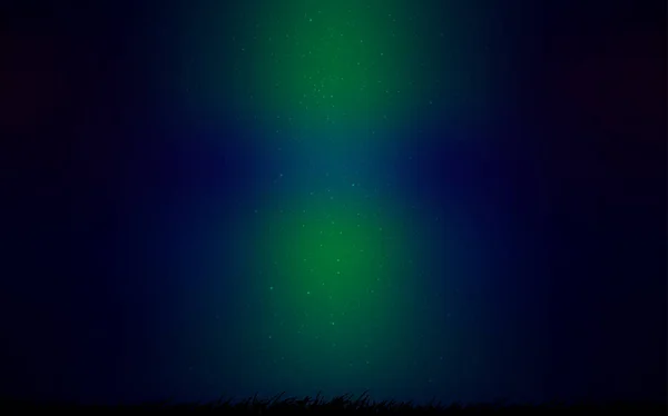 Azul Oscuro Fondo Vectorial Verde Con Estrellas Galaxias Ilustración Colores — Vector de stock