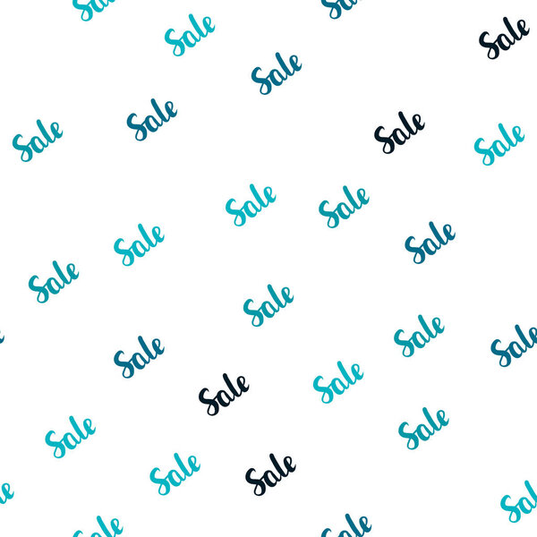 Dark BLUE vector seamless pattern with sale signs. Abstract illustration with colorful gradient symbols of sales. Pattern for ads, posters, banners of sales.