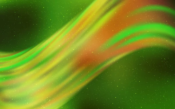 Ljusgrön, gul vektor bakgrund med astronomiska stjärnor. — Stock vektor