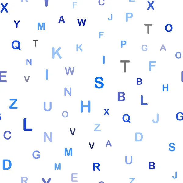Vecteur Bleu Clair Mise Page Transparente Avec Alphabet Latin Design — Image vectorielle