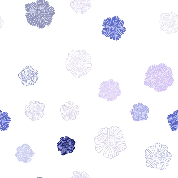 Hellrosa Blauer Vektor Nahtloser Abstrakter Hintergrund Mit Blumen Bunte Illustration — Stockvektor