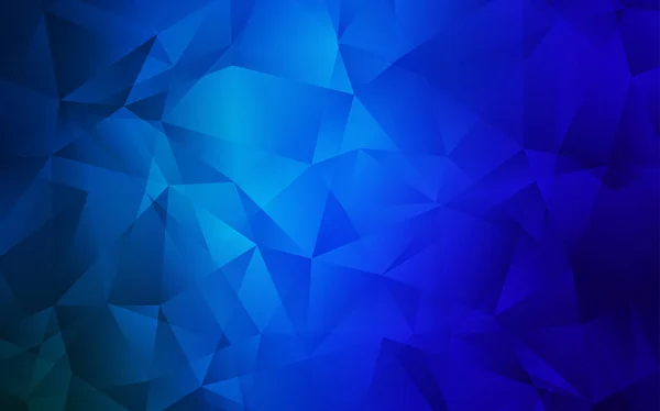 深蓝色矢量多边形抽象背景 具有三角形的半色调风格的创造性插图 您的品牌书的新模板 — 图库矢量图片