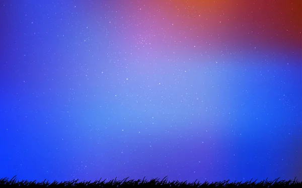 Cahaya Biru Merah Vektor Pola Dengan Bintang Langit Malam Ilustrasi - Stok Vektor