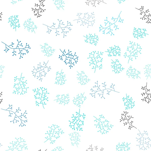 Açık mavi, yeşil vektör Dikişsiz doğal arka plan dalları ile. Soyut şablon üzerinde karalamalar ile Illustration. Kartvizitler, Web siteleri için şablon.