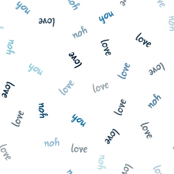 Couvercle Sans Couture Vecteur Bleu Clair Avec Citation Love You — Image vectorielle