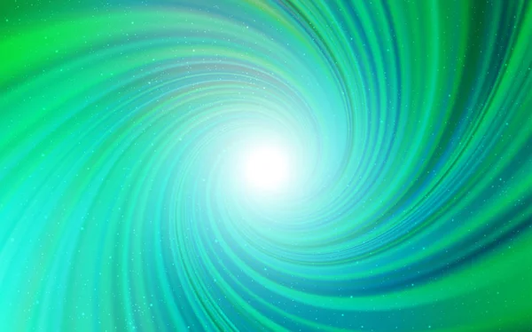 Layout Vetorial Verde Claro Com Estrelas Cósmicas Glitter Ilustração Abstrata — Vetor de Stock