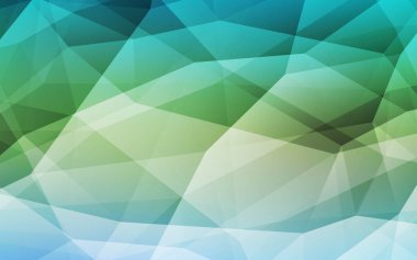 Açık mavi, yeşil vektör degrade üçgenler şablonu. Gradyan ile Çokgen tarzında renkli Illustration. İşletmeniz için en iyi üçgen tasarım.