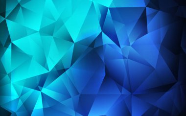 Koyu Mavi, Üçgen tarzda yeşil vektör dokusu. Renkli üçgenler kümesi ile İllüstrasyon. Reklamınız, afişiniz, afişiniz için en iyi tasarım.