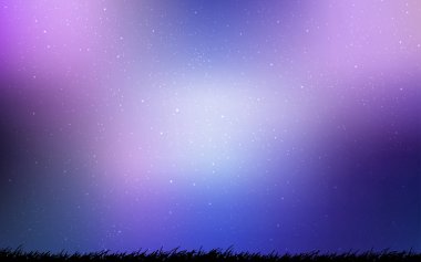 Açık pembe, galaksi yıldızları ile mavi vektör arka plan. Parlak astronomik yıldızlar ile renkli Illustration Shining. Futuristik reklam, kitapçıklar için desen.