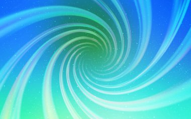 Açık mavi, kozmik yıldızlar ile yeşil vektör düzeni. Soyut şablonda gökyüzü yıldızlarıyla Shining Illustration. Astronomi Web siteleri için desen.