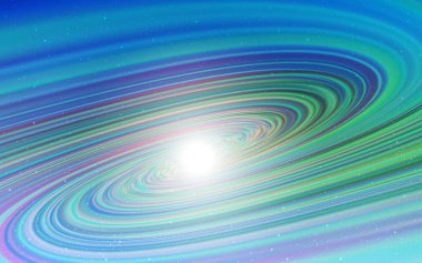 Açık mavi, kozmik yıldızlı yeşil vektör düzeni. Renkli kozmik yıldızlı soyut çizimler. Astronomi web siteleri için desen.