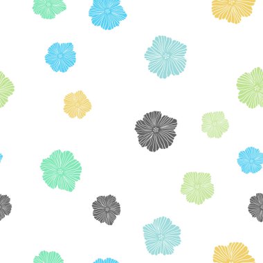 Açık mavi, sarı vektör Dikişsiz doğal arka plan çiçekler ile. Beyaz arka planda gradyan ile çiçekler. Kartvizitler, Web siteleri için şablon.