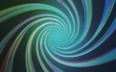 Açık mavi, gece gökyüzü yıldızları ile yeşil vektör deseni. Renkli kozmik yıldızlar ile glitter soyut illüstrasyon. Astroloji Web siteleri için desen.