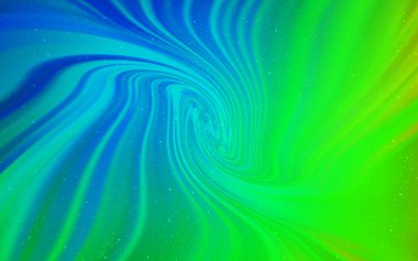 Açık mavi, uzay yıldızlı yeşil vektör şablonu. Renkli kozmik yıldızlı soyut çizimler. İş ilanınız için akıllı tasarım.