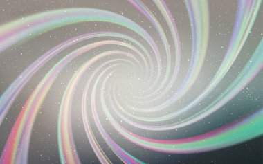 Uzay yıldızları ile açık gri vektör şablonu. Galaksi yıldızları ile basit tarzda bulanık dekoratif tasarım. Astronomi Web siteleri için desen.