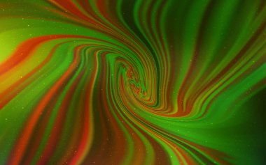 Dark Green, galaksi yıldızları ile sarı vektör arka plan. Galaksi yıldızları ile basit tarzda bulanık dekoratif tasarım. Astronomi Web siteleri için desen.