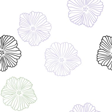 Çiçekler ile ışık Multicolor vektör Dikişsiz Doodle desen. Çiçekler ile modern soyut illüstrasyon. Tekstil, kumaş, duvar kağıtları için tasarım.