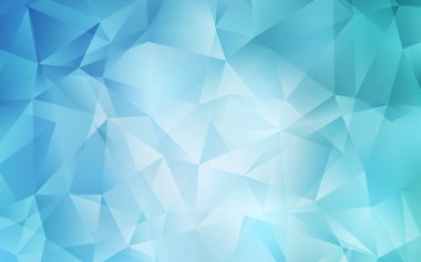 Açık Mavi vektör üçgen mozaik arka plan. Degrade ile Origami tarzıgeometrik illüstrasyon. Broşürünüzüz için tamamen yeni bir tasarım.
