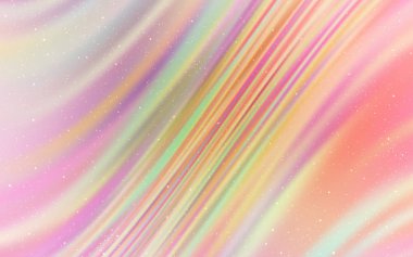 Açık pembe, kozmik yıldızlar ile yeşil vektör düzeni. Galaksi yıldızları ile basit tarzda bulanık dekoratif tasarım. Astronomi Web siteleri için desen.