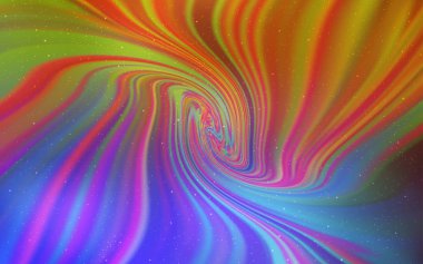 Açık pembe, sarı vektör uzay yıldızları ile şablon. Galaksi yıldızları ile basit tarzda bulanık dekoratif tasarım. Futuristik reklam, kitapçıklar için desen.