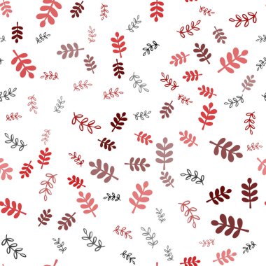 Koyu kırmızı vektör Dikişsiz zarif desen yaprakları, dalları ile. Yaprakları ile soyut Illustration, karalamalar tarzında dalları. Pencere jaluzi, perdeler için doku.